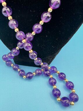 Purple Glass Beaded Necklace